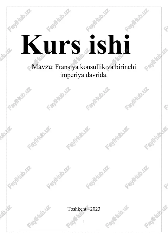 fransiya konsullik va birinchi imperiya davrida — DOCX