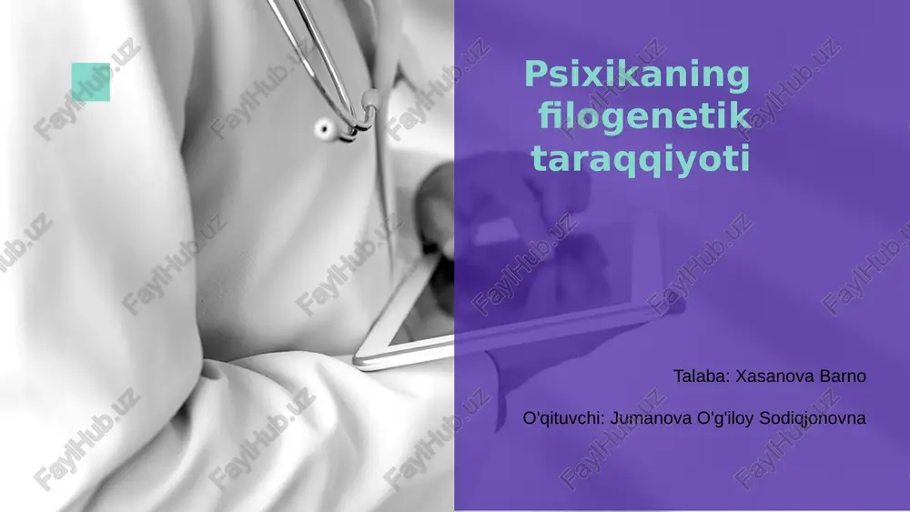 psixikaning filogenetik taraqqiyoti — PDF