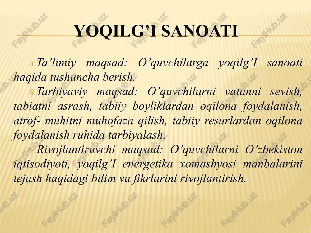yoqilg’i sanoati. — PPTX
