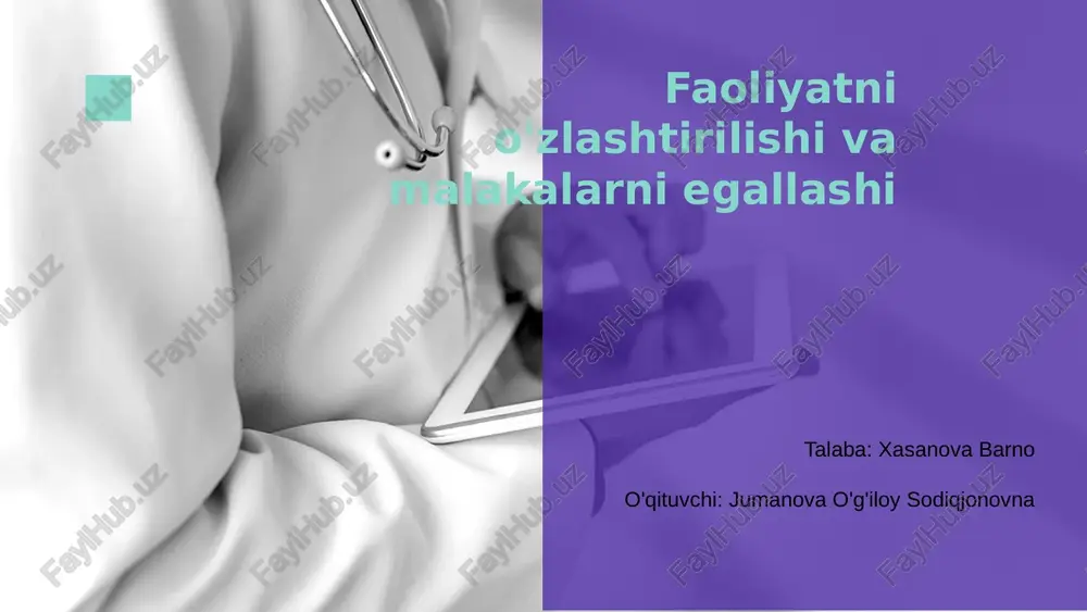 faoliyatni o'zlashtirish — PDF