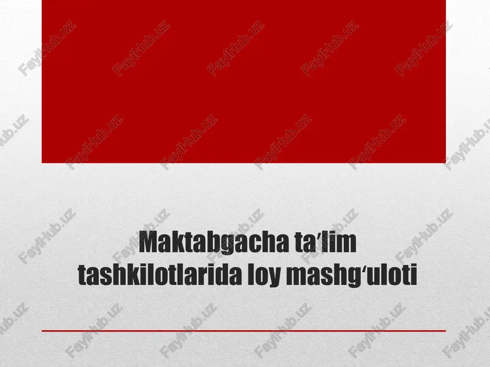 loy mashg'ulotlari — PPTX