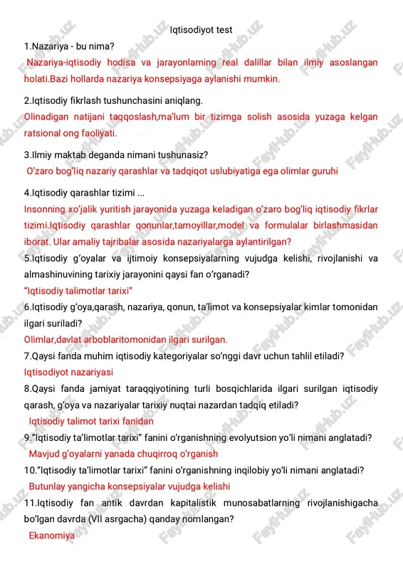 iqtisodiyot test — PDF