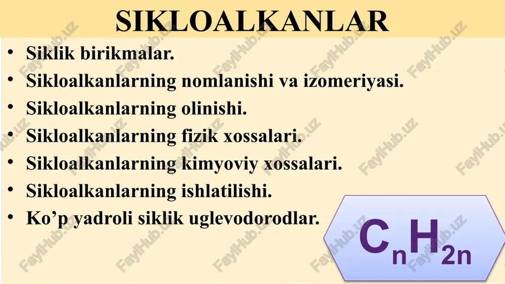 sikloalkanlar — PPTX