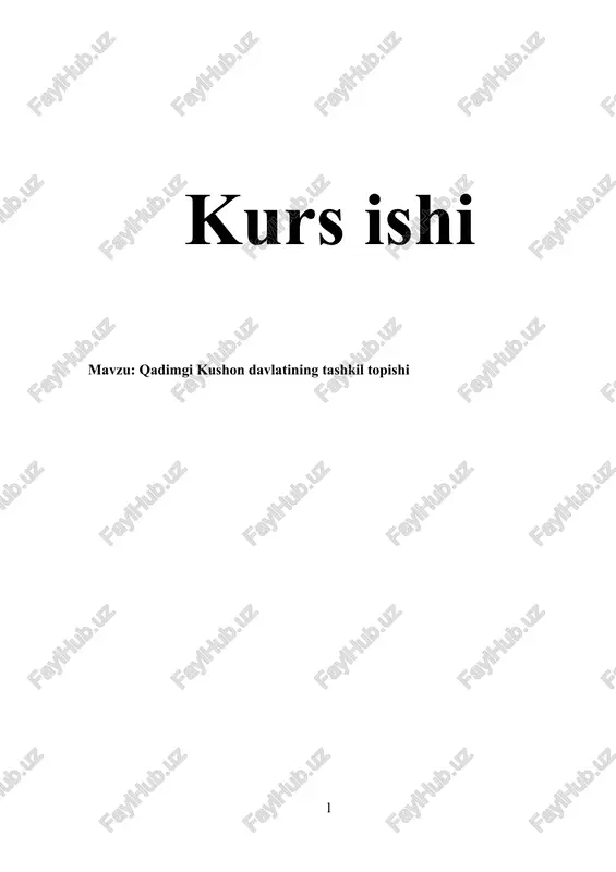 qadimgi kushon davlatining tashkil topishi — DOCX