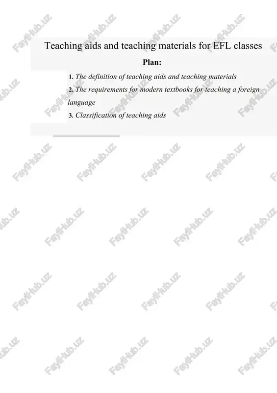 teaching aids and teaching materials for efl classes — DOCX