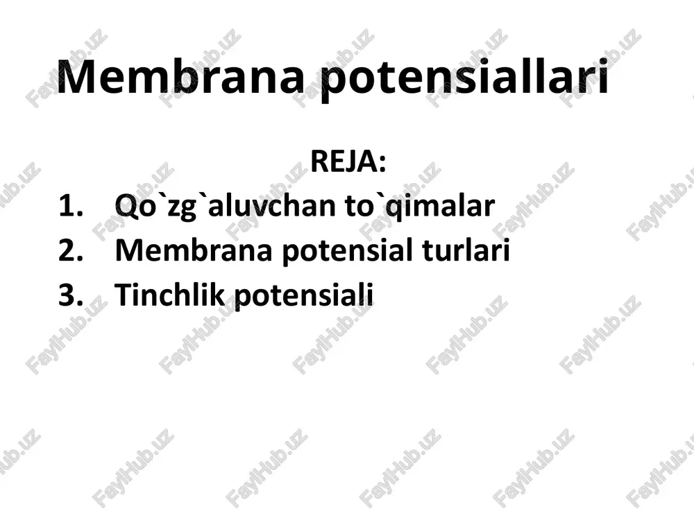 tinchlik potensiali — PPTX
