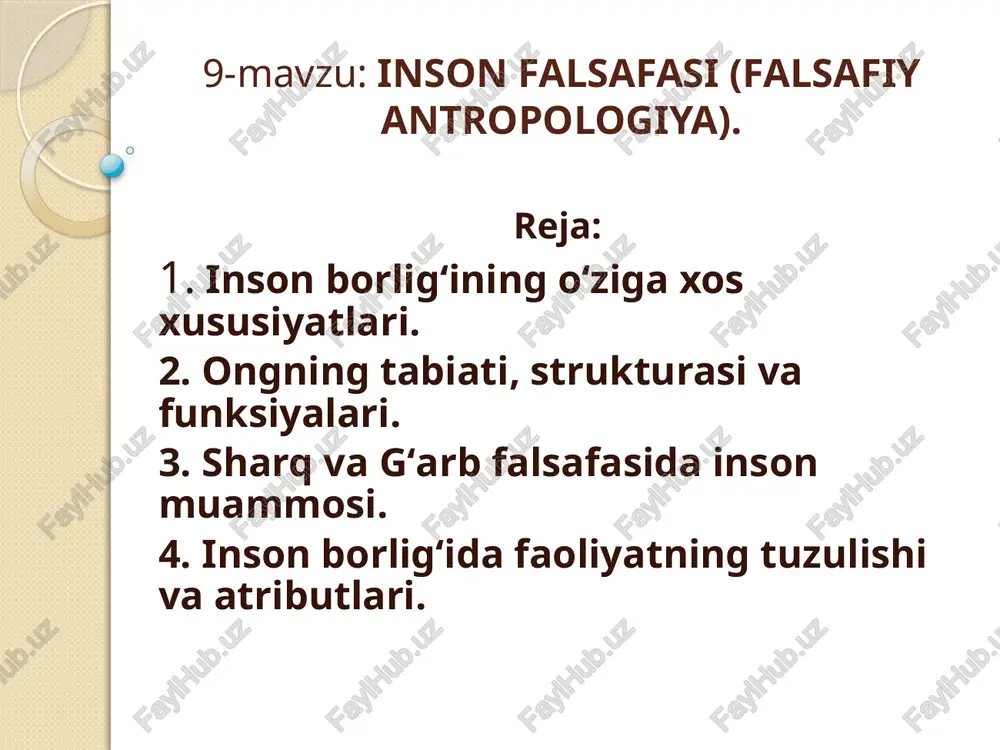 inson falsafasi (falsafiy antropologiya) — PPTX