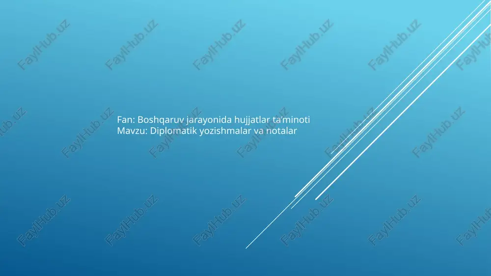 diplomatik yozishmalar va notalar — PPTX