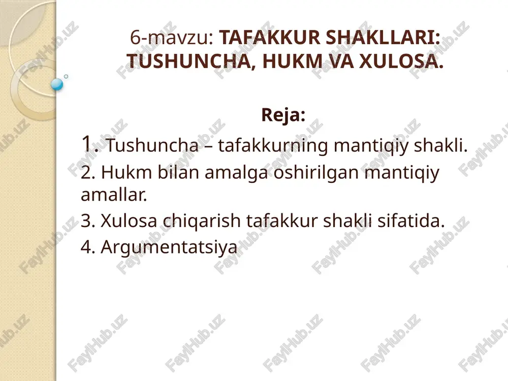 tafakkur shakllari — PPTX