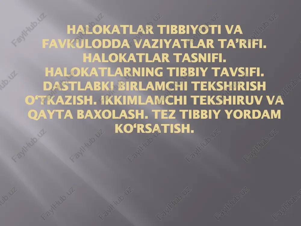 halokatlar tibbiyoti — PDF