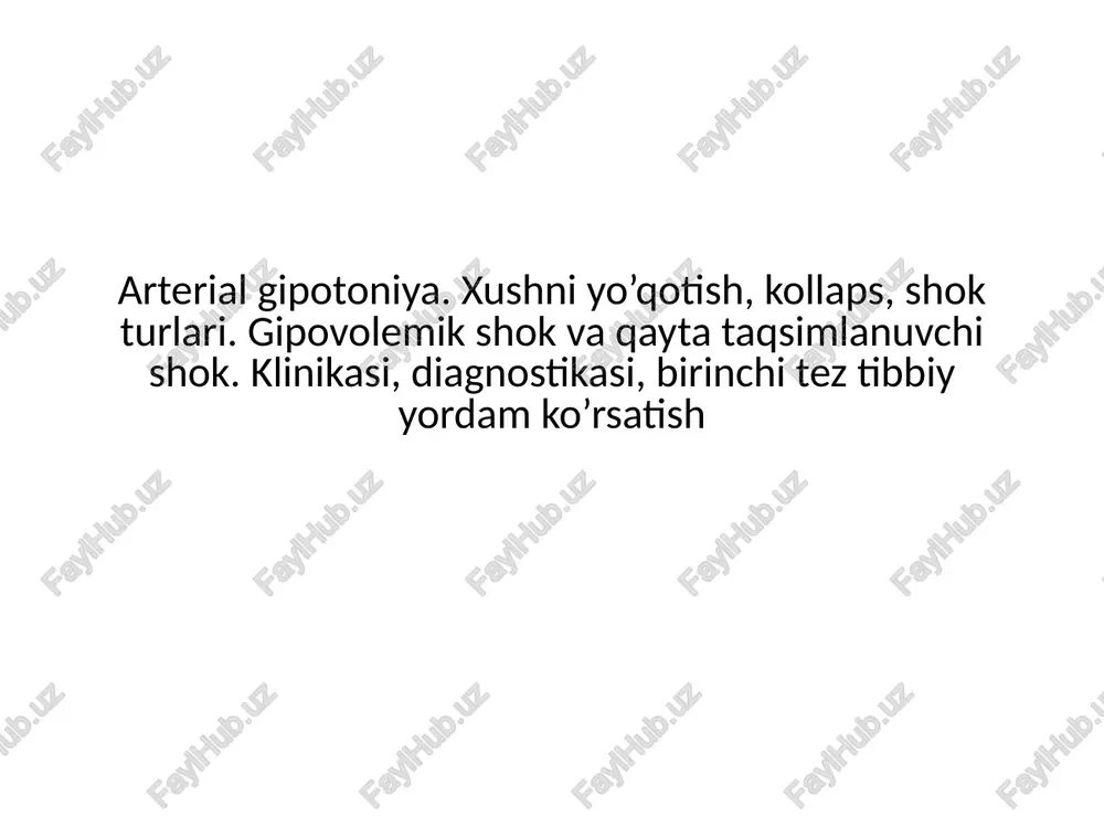 arterial gipotoniya — PPTX