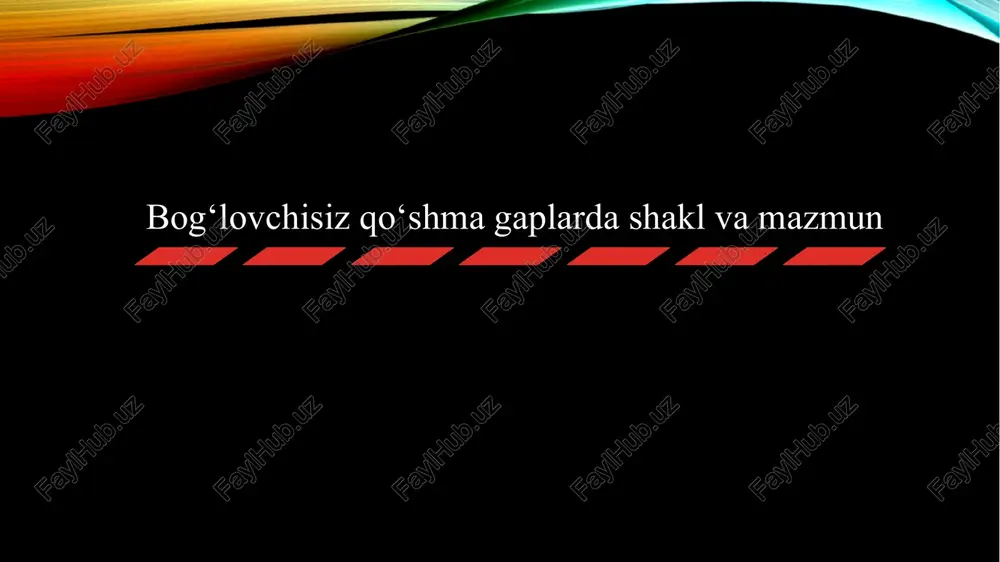 bog'lovchisiz qo'shma gaplar dashakl va mazmun — PPTX
