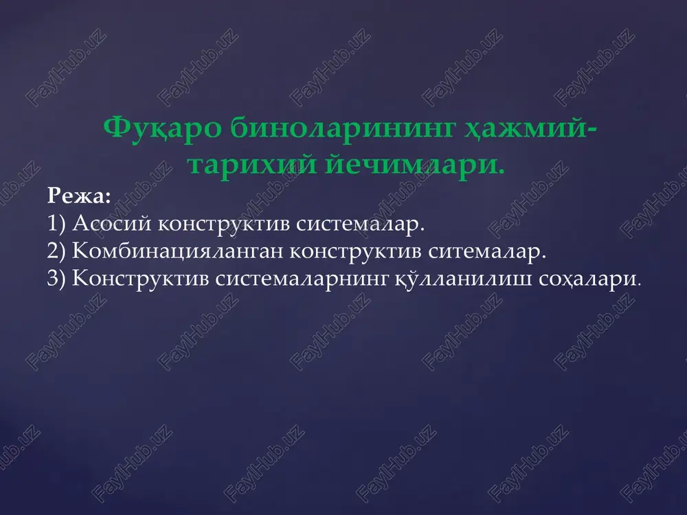 fuqaro binolarining hajmiy-tarixiy yechimlari — PDF