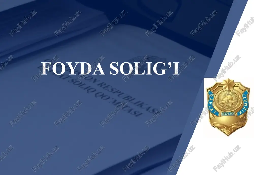 foyda solig‘i — PPTX