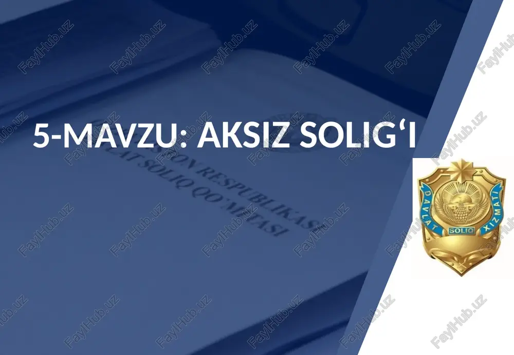 aksiz solig'i — PPTX