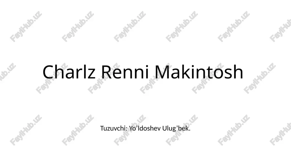 charlz renni makintosh — PPTX