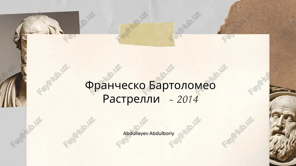 francesco bartolomeo rastrelli - 2014 — PPTX