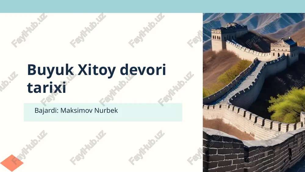buyuk xitoy devori tarixi — PPTX