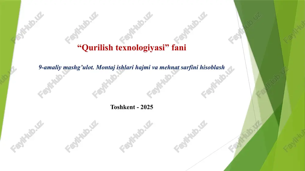 qurilishtexnologiyasi — PPTX