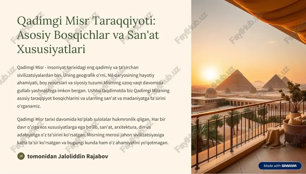 qadimgi misr taraqqiyoti — PDF