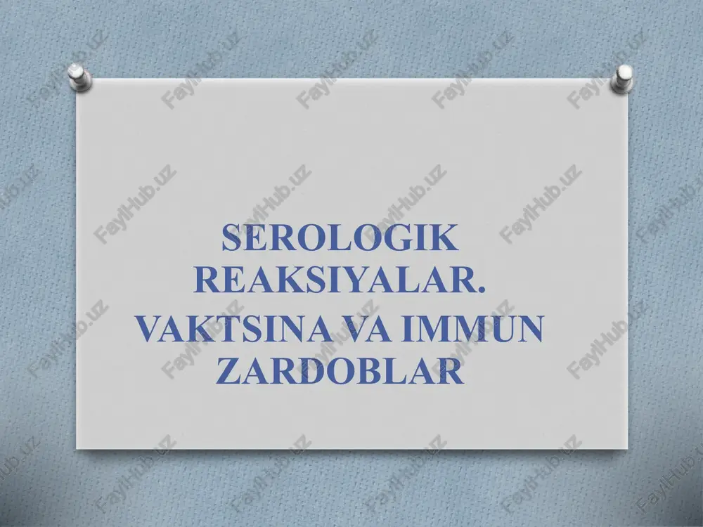 serologik reaksiyalar — PPTX