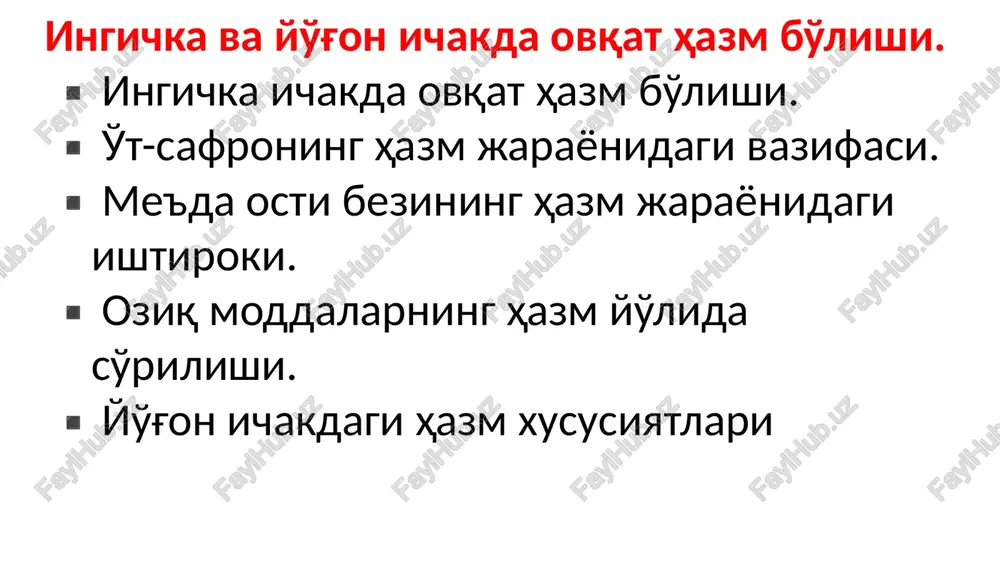 ovqat hazm jarayoni — PPTX