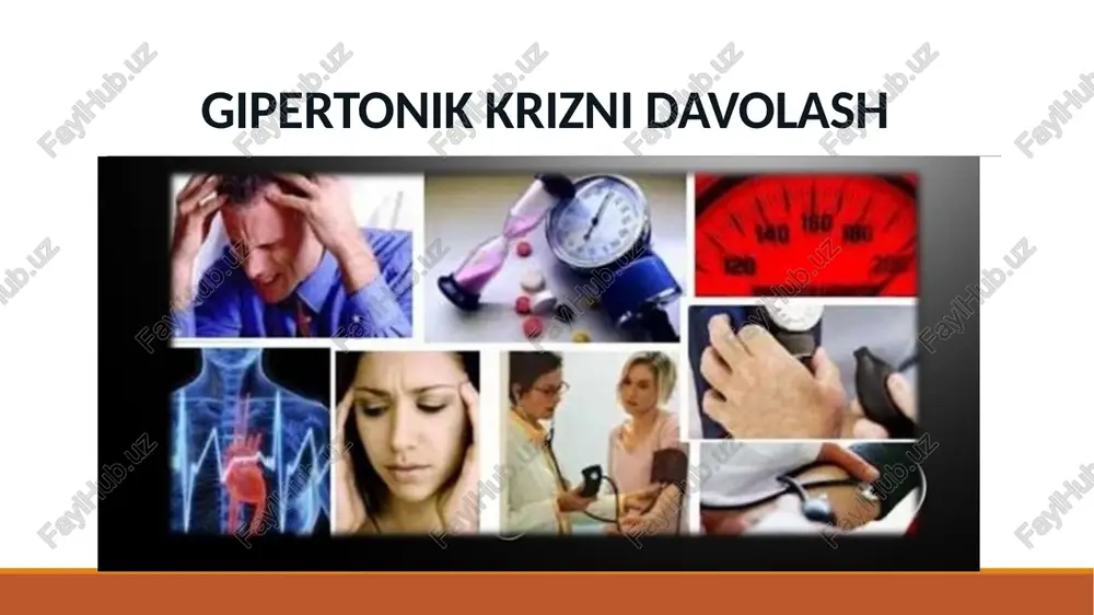 gipertonik krizni davolash — PPTX