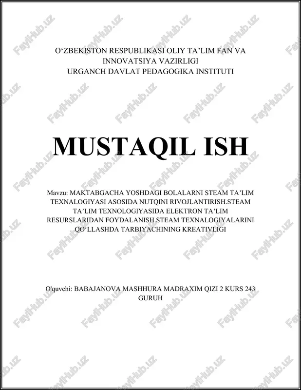 steam taʼlim texnologiyasi — DOCX