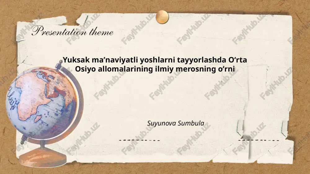 oʻrta osiyo allomalarining ilmiy meros — PPTX