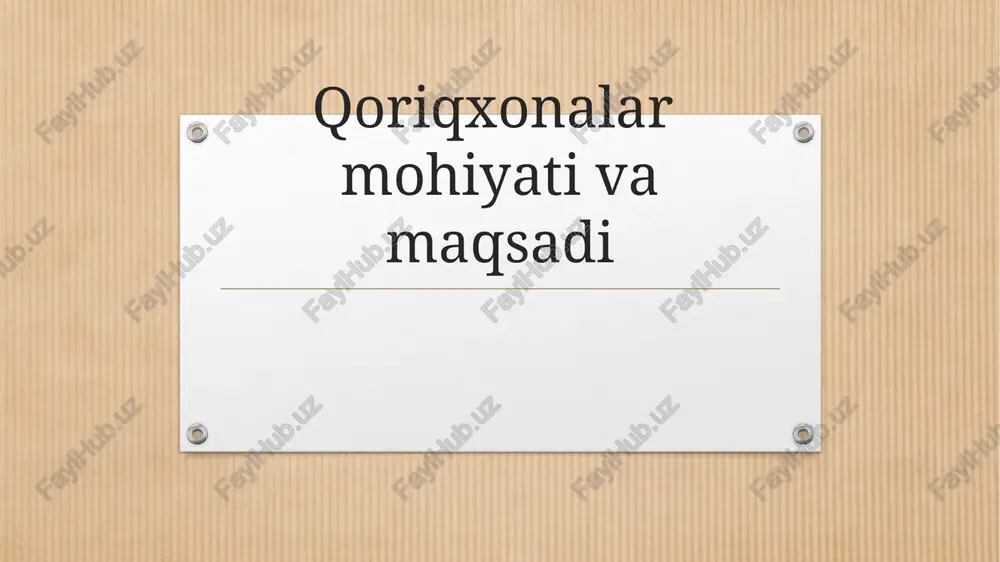 qoʻriqxona — PPTX