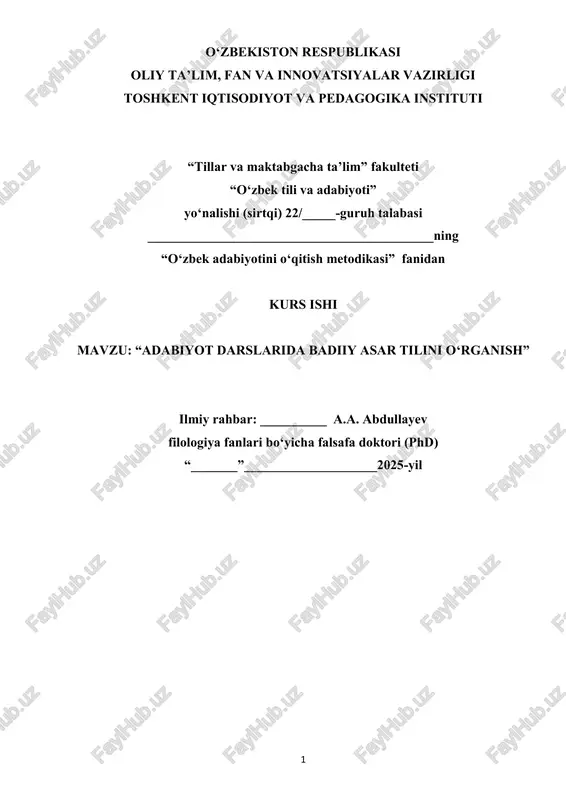 "o'zbek adabiyotini o'qitish metodikasi" — PDF