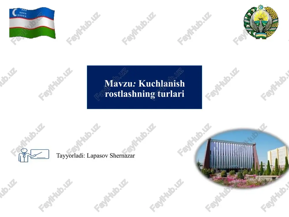 kuchlanish rostlashning turlari — PPTX