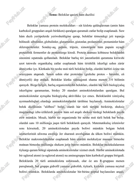 beloklar qasieti ham duzilisi — DOCX