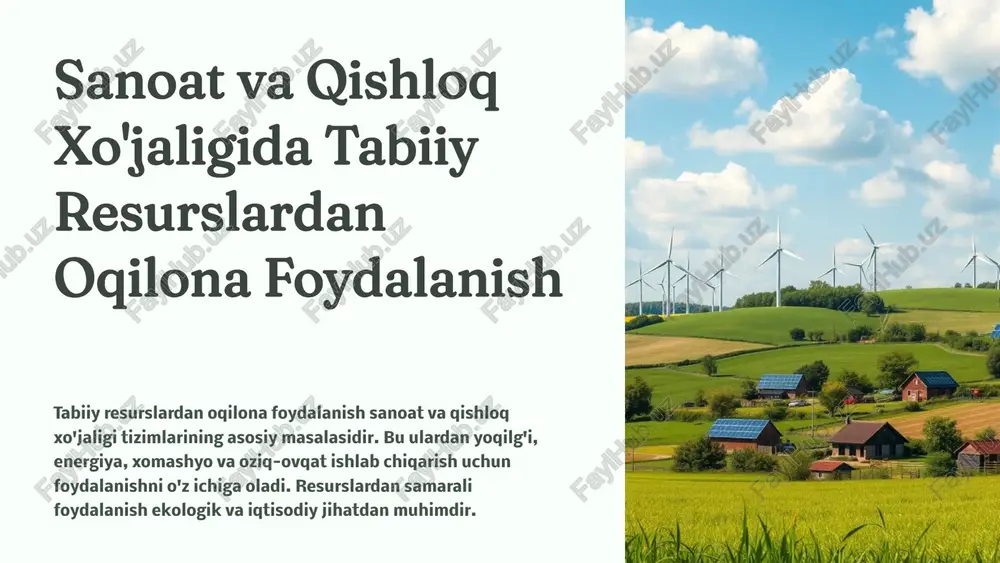 tabiiy resurslardan oqilona foydalanish — PPTX