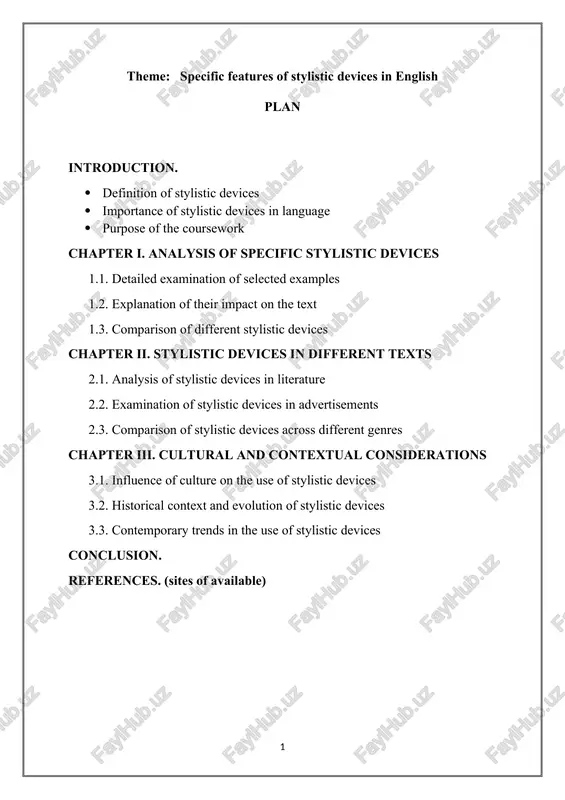specific features of stylistic devices in english — DOCX