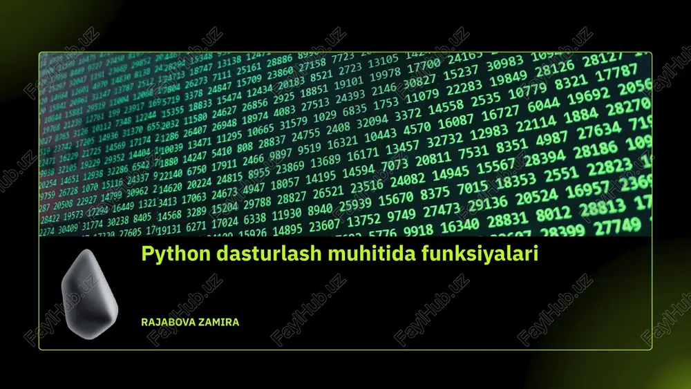 python funksiyalari — PPTX