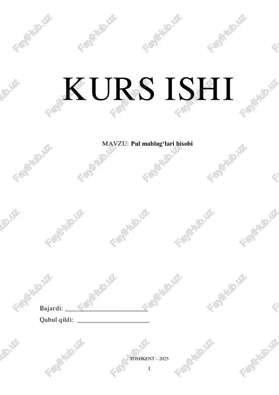 pul mablagʻlari hisobi — PDF