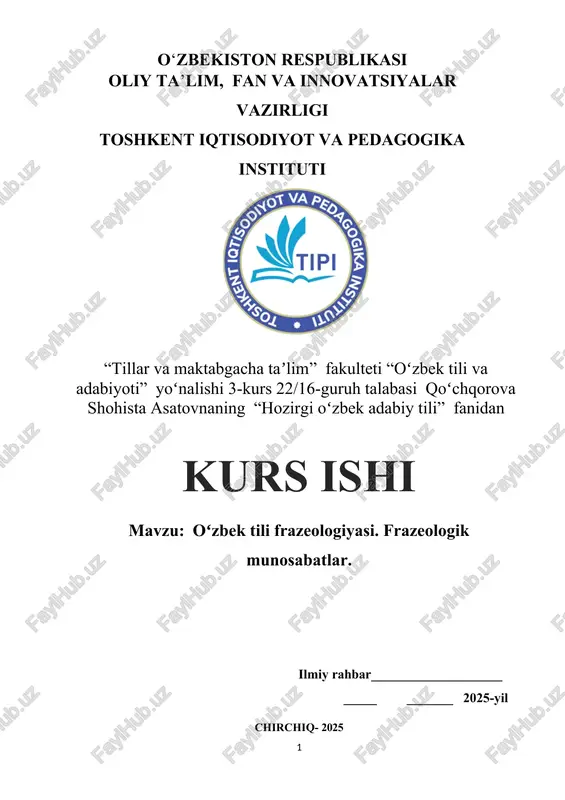 oʻzbek tili frazeologiyasi — DOCX
