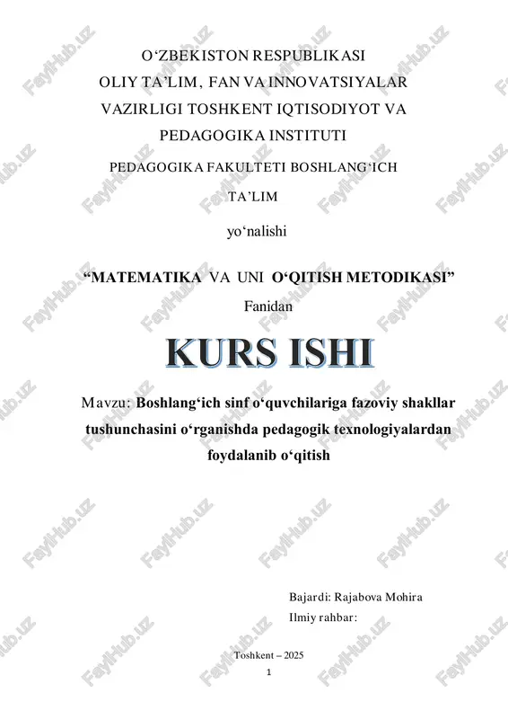 matematika va uni o‘qitish metodikasi — PDF