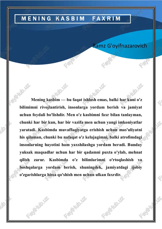 mening kasbim faxrim — PDF