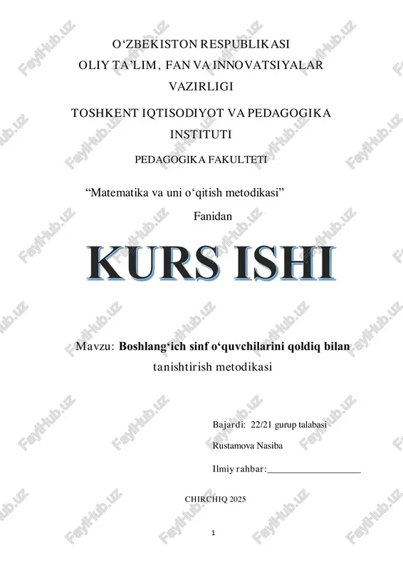 matematika va uni oʻqitish metodikasi — PDF