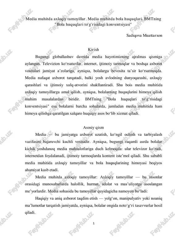 media muhitda axloqiy tamoyillar — PDF