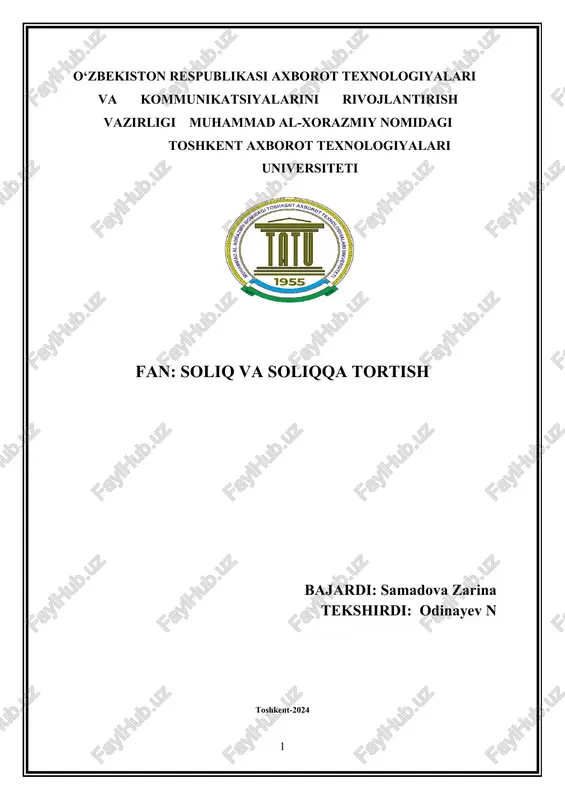 soliq va soliqqa tortish — DOCX