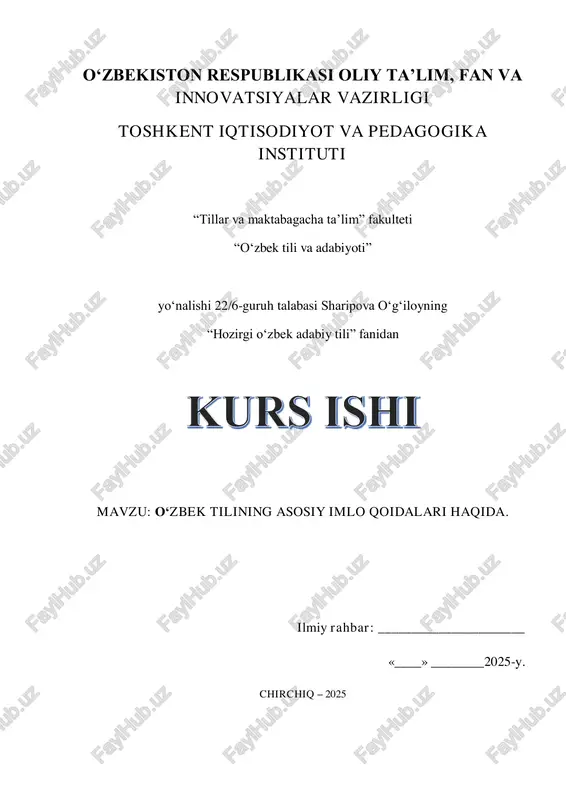 o‘zbek tilining asosiy imlo qoidalari — PDF