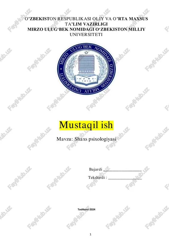 shaxs psixologiyasi — PDF