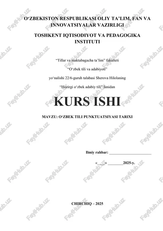 o‘zbek tili punktuatsiyasi tarixi — DOCX