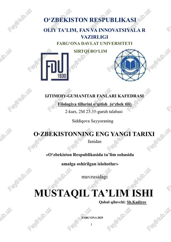o‘zbekiston respublikasida ijtimoiy sohadagi islohotlar — PDF