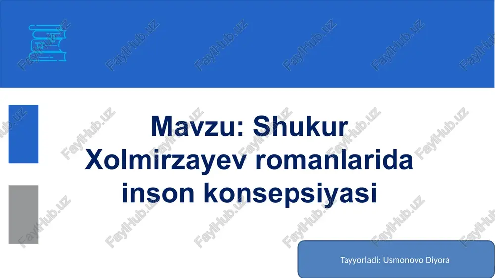 shukur xolmirzayev romanlari — PPTX