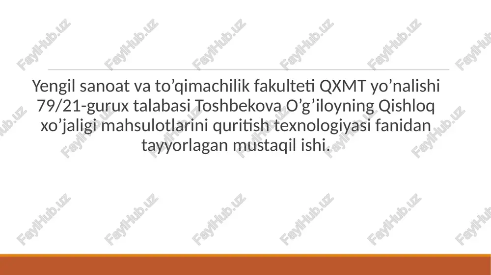 uzum quritish — PPTX