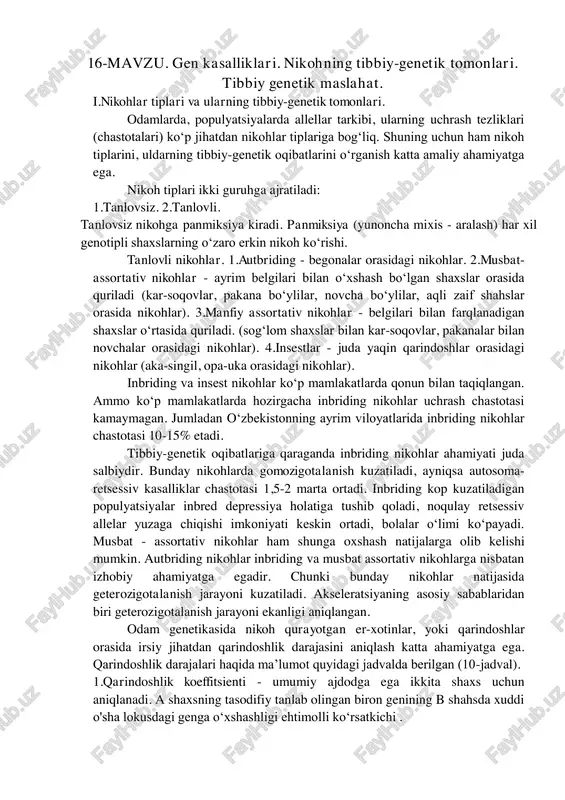 gen kasalliklari — PDF